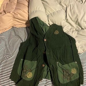 Green hand painted vest